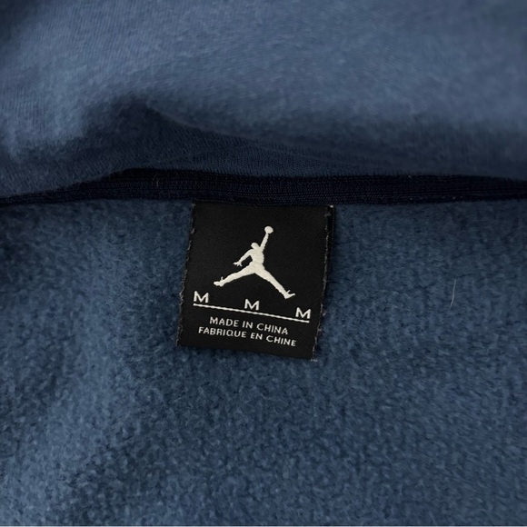 Jordan Varsity Hoodie Jacket 2.0 Snap Front Medium Gray Blue Logo Pockets - Picture 6 of 10